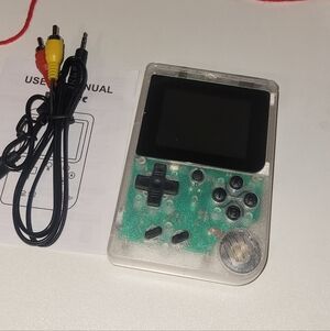 Retro Handheld Game Console - Transparent Green, 400+ retro games, TV connect